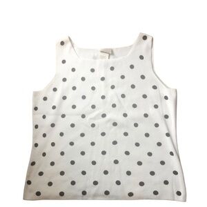 VTG Designers Originals  Square Neck Sleeveless White Sweater XL Black Polka Dot